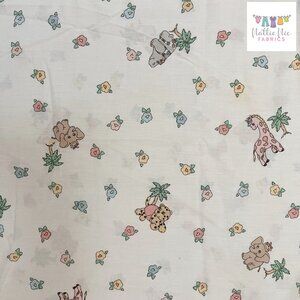 Vintage Baby Animals Fitted Crib Sheet, Little bedding, 1993